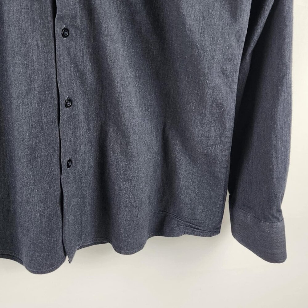 01.Algo Shirt Mens Xl Charcoal Navy/Gray Casual D… - image 4